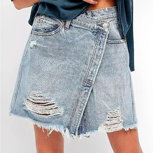 NWT Free People Parker Denim Wrap Skirt